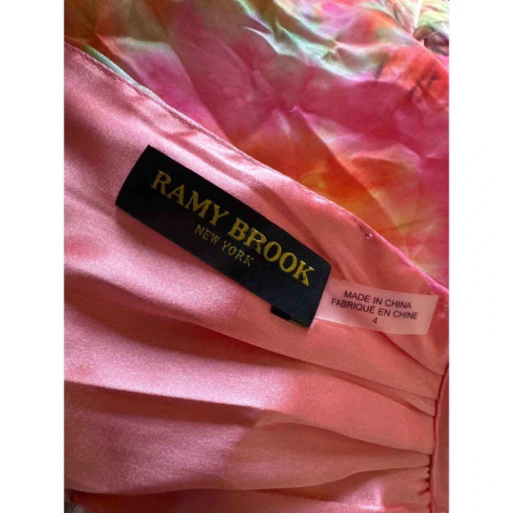 Ramy Brook Wilson Cutout Maxi Dress in Guava Sunburst Size 4 - Picture 6 of 9